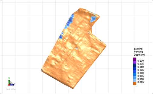 Surface Ponding across Block with beds running with the direction of land slope