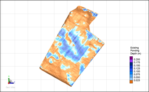 Surface Ponding across Block with beds running perpendicular to the direction of land slope